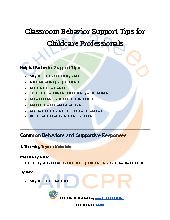 Classroom Behavior Support Tips for Childcare Professionals
