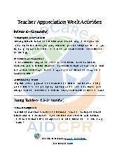 Teacher Appreciation Week Activities for Children