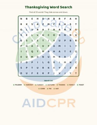 Word Search - Thanksgiving 