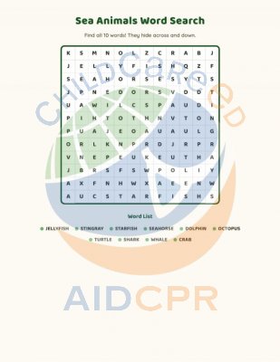 Word Search - Ocean Animals