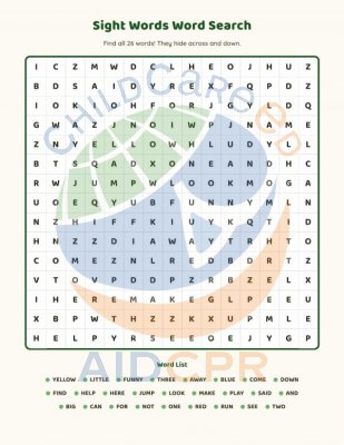 Word Search - Sight words