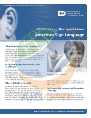 American Sign Language Fact Sheet