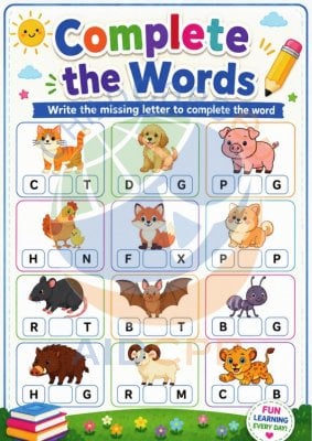 Complete the Words - Animals