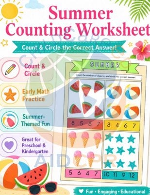 Summer Counting Worksheet