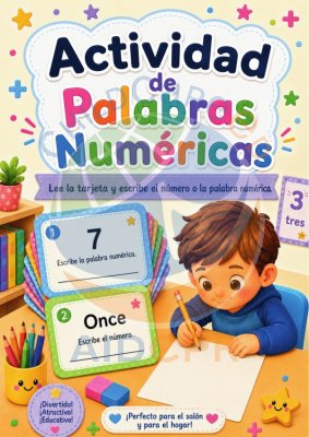Tarjetas de Tareas: Palabras Num&eacute;ricas