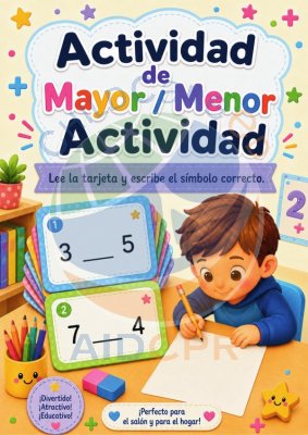 Tarjetas de Tareas: Mayor o Menor Que