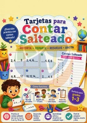 Tarjetas de Tareas: Conteo Salteado