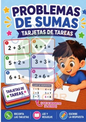 Tarjetas de Tareas: Problemas de Sumas