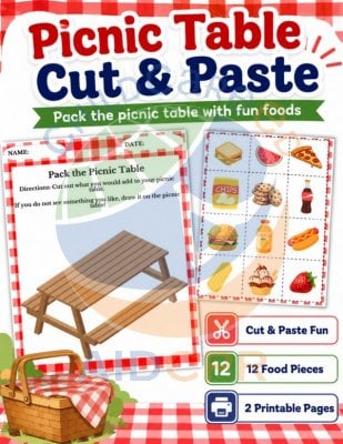 Picnic Table Cut and Paste