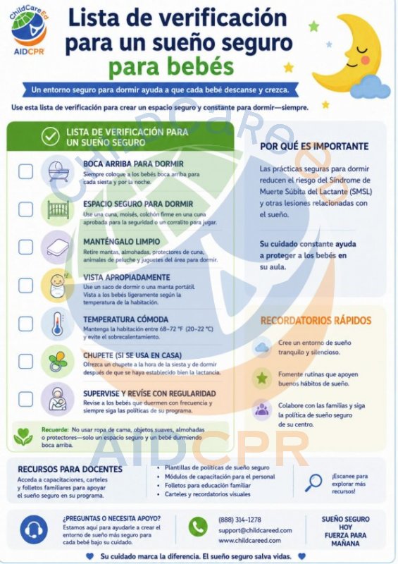 Lista de Verificaci&oacute;n para un Sue&ntilde;o Seguro para Beb&eacute;s