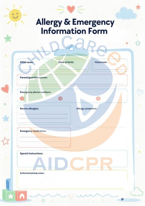 Child Allergy & Emergency Information Form