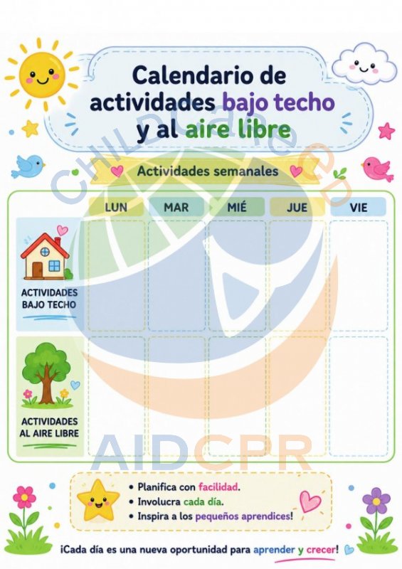 Calendario de Actividades Bajo Techo y al Aire Libre