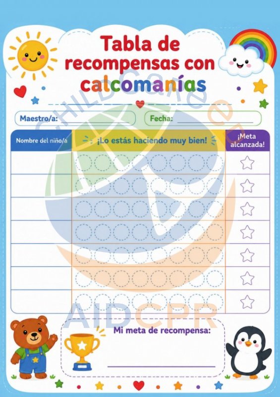 Tabla de Recompensas con Calcoman&iacute;as