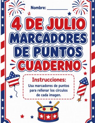 4 de Julio: Cuaderno de Marcadores de Puntos