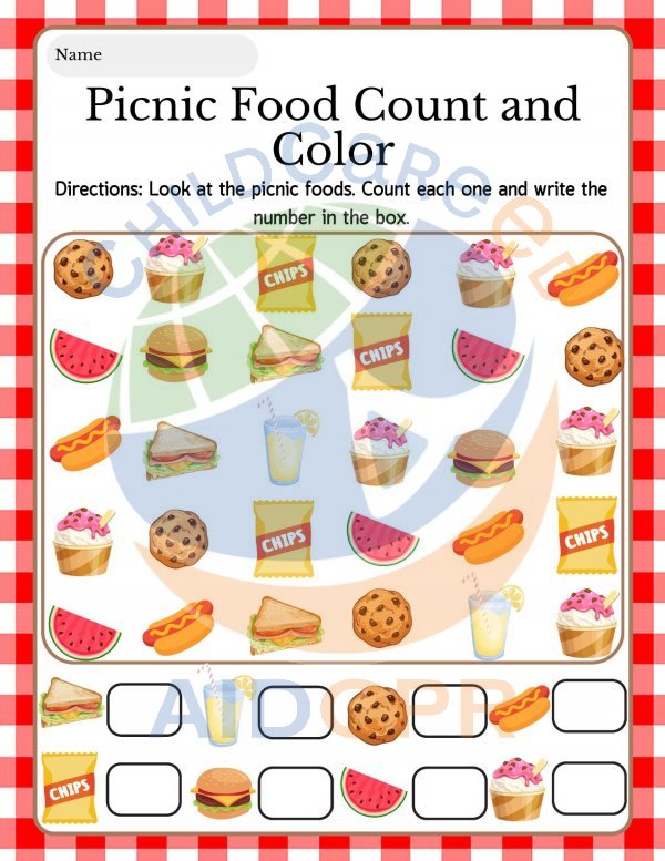 Picnic Food Count and Color