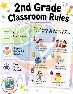 2nd Grade Classroom Rules & Expectations Poster