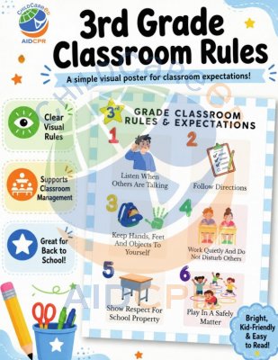 3rd Grade Classroom Rules & Expectations Poster