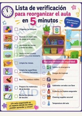 Lista de Verificaci&oacute;n para Reorganizar el Aula en 5 Minutos