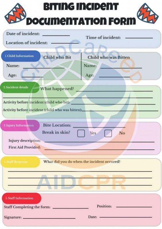 Biting Incident Documentation Form