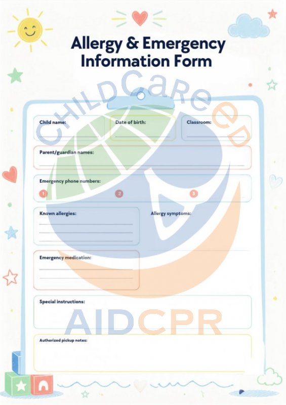 Allergy & Emergency Information Form