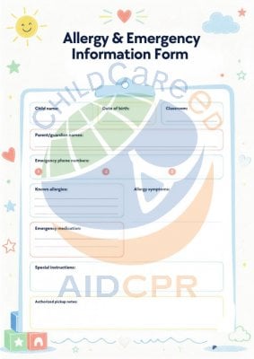 Allergy & Emergency Information Form