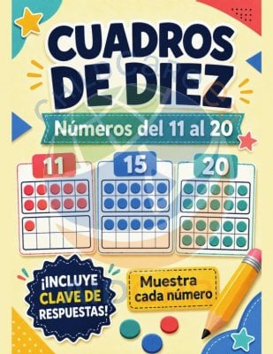 Cuadros de diez: n&uacute;meros del 1 al 20