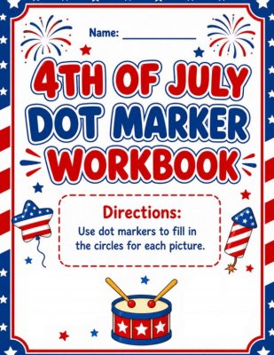 4th of July Dot-to-Dot Workbook