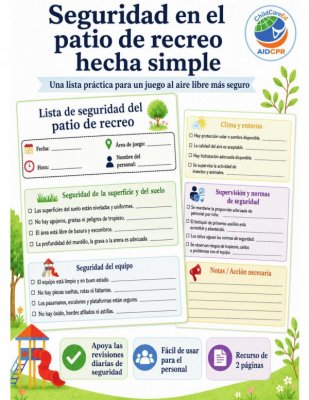 Lista de Verificaci&oacute;n de Seguridad del &Aacute;rea de Juegos