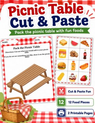 Picnic Table Cut and Paste