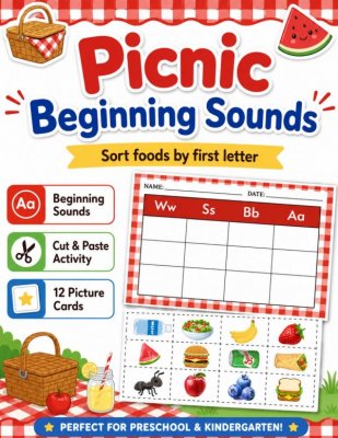 Picnic Food Beginning Sound Sort