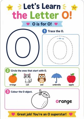 Letter O: Trace, Find & Color Activity