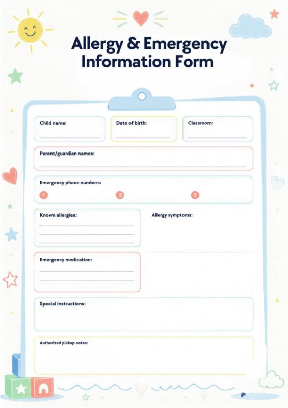 Child Allergy & Emergency Information Form