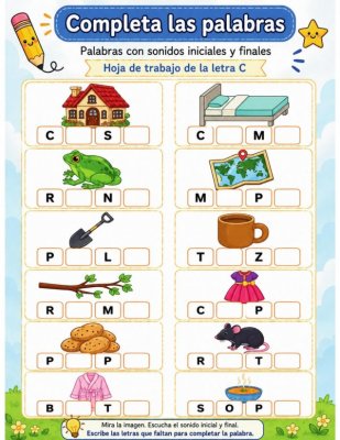 Completa las Palabras: Letra C