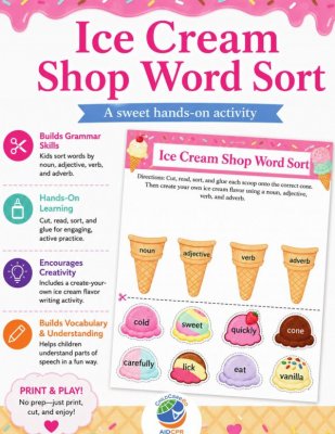 Ice Cream Shop Word Sort