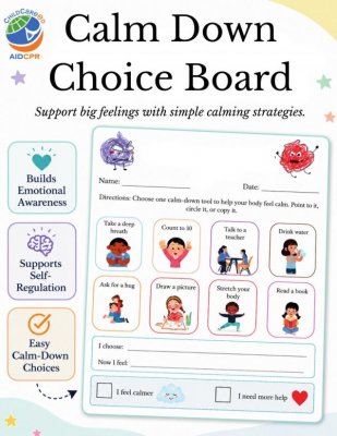Calm Down Choice Board