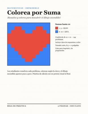 Colorea por Suma: &iexcl;Descubre el Dibujo Escondido!