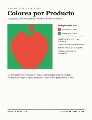 Colorea por Producto: &iexcl;Multiplica y Colorea!