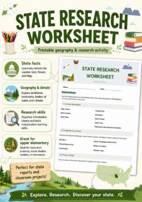 State Research Worksheet: Explore & Discover