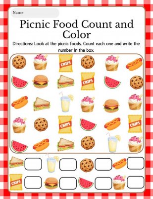 Picnic Food Count and Color
