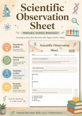 Think Like a Scientist: Observation & Experiment Recording Sheet