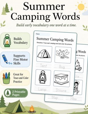 Summer Camping Words