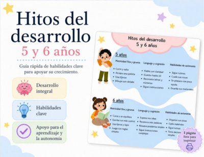 Hitos del desarrollo de 5 y 6 years anos