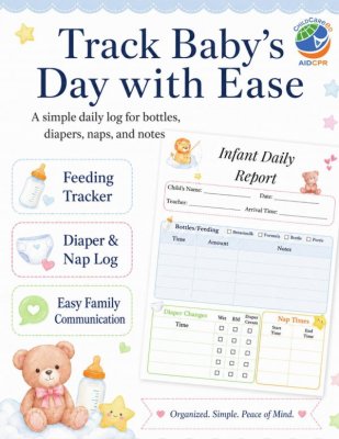 Infant Daily Report: Feeding, Diaper & Nap Tracker
