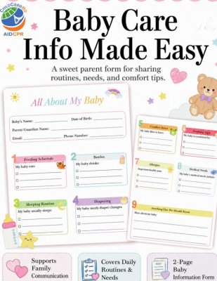 All About My Baby: Family Information Form