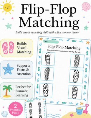 Flip-Flop Matching: Summer Visual Matching Activity