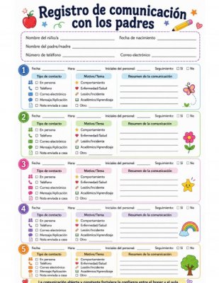 Registro de Comunicaci&oacute;n con los Padres