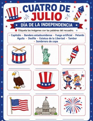 Cuatro de Julio: D&iacute;a de la Independencia (Vocabulario)