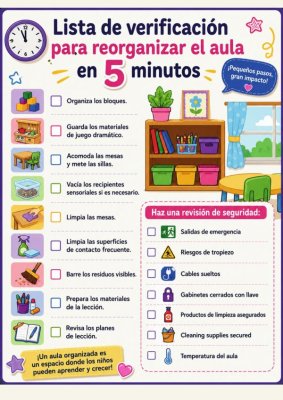 Lista de Verificaci&oacute;n para Reorganizar el Aula en 5 Minutos