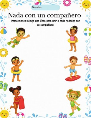 Nada con un compa&ntilde;ero: Hoja de emparejar sobre seguridad en el agua