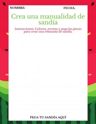 Manualidad de sand&iacute;a para colorear, recortar y pegar